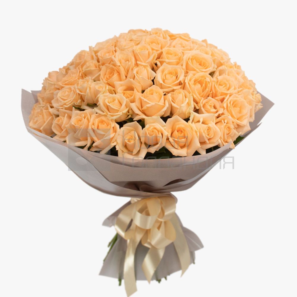 Букет 101 кремовая роза 40 см Россия