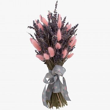 Букет с лавандой и лагурусом