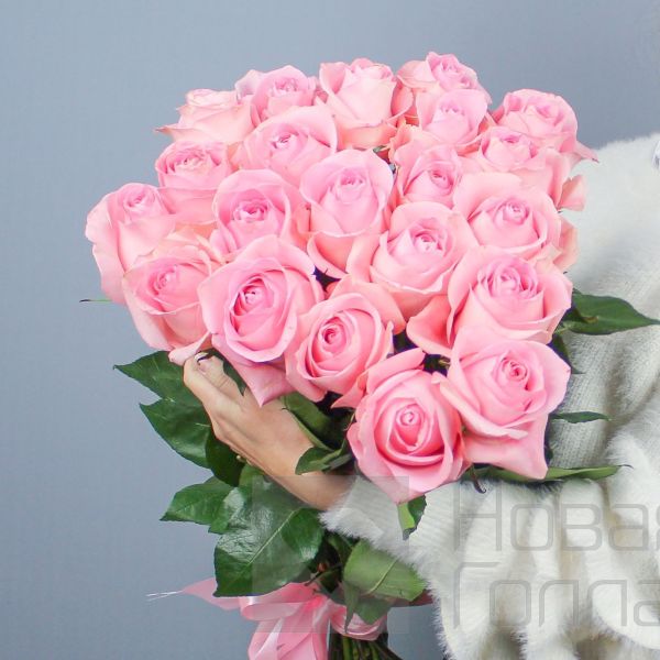 Букет 21 розовая роза Премиум Эквадор 50 см