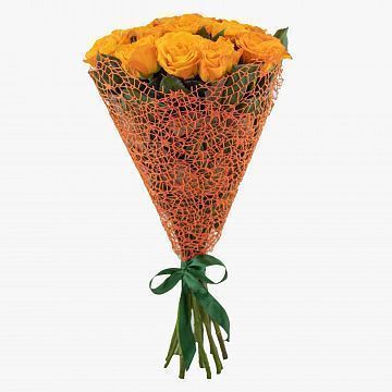 Букет 15 оранжевых роз 50см. Букет 15 оранжевых роз 50см.