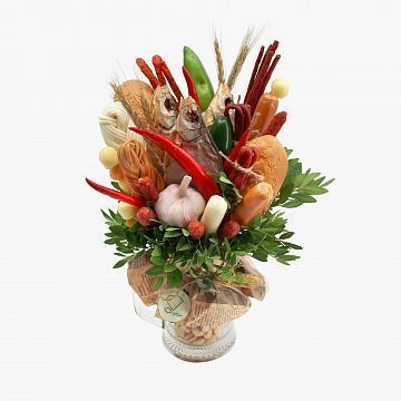 Мужской букет с рыбой в кружке