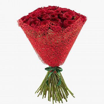 Букет 55 красных роз 50см. Букет 55 красных роз 50см.